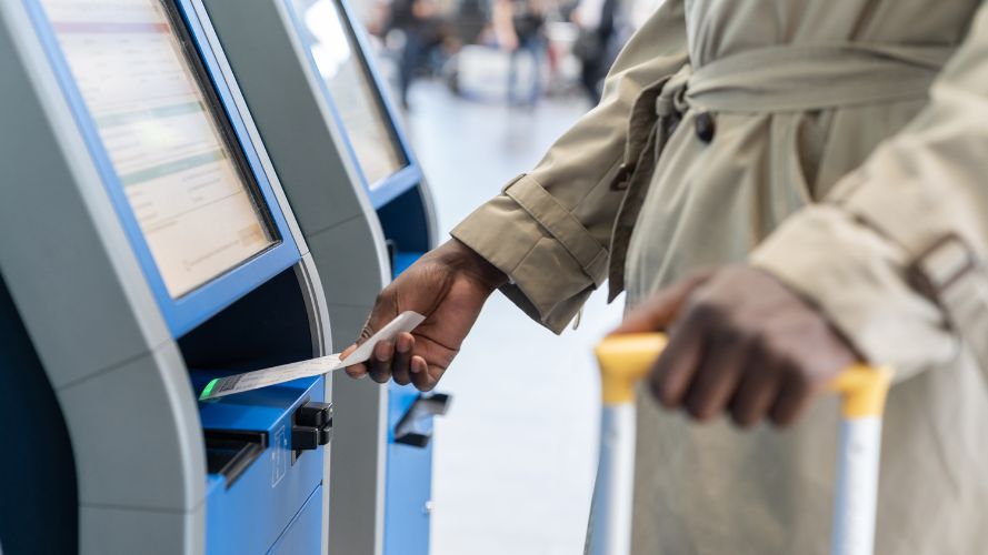 Scanning a ticket with a kiosk
